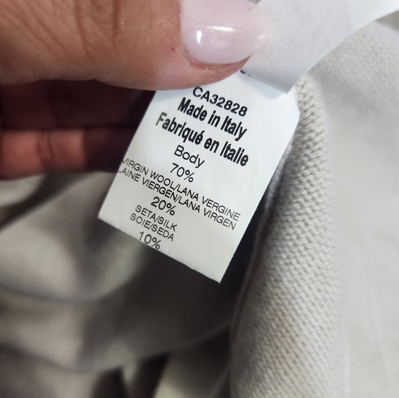 TONET Carella minimalist  neutral zip up cardigan sweater size 42 EU 6 US - Picture 15 of 15